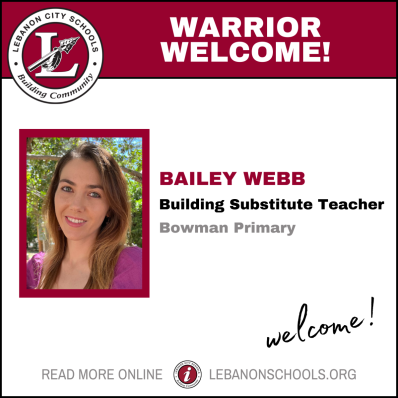 Bailey Webb, Building Substitute Teacher, Bowman Primary